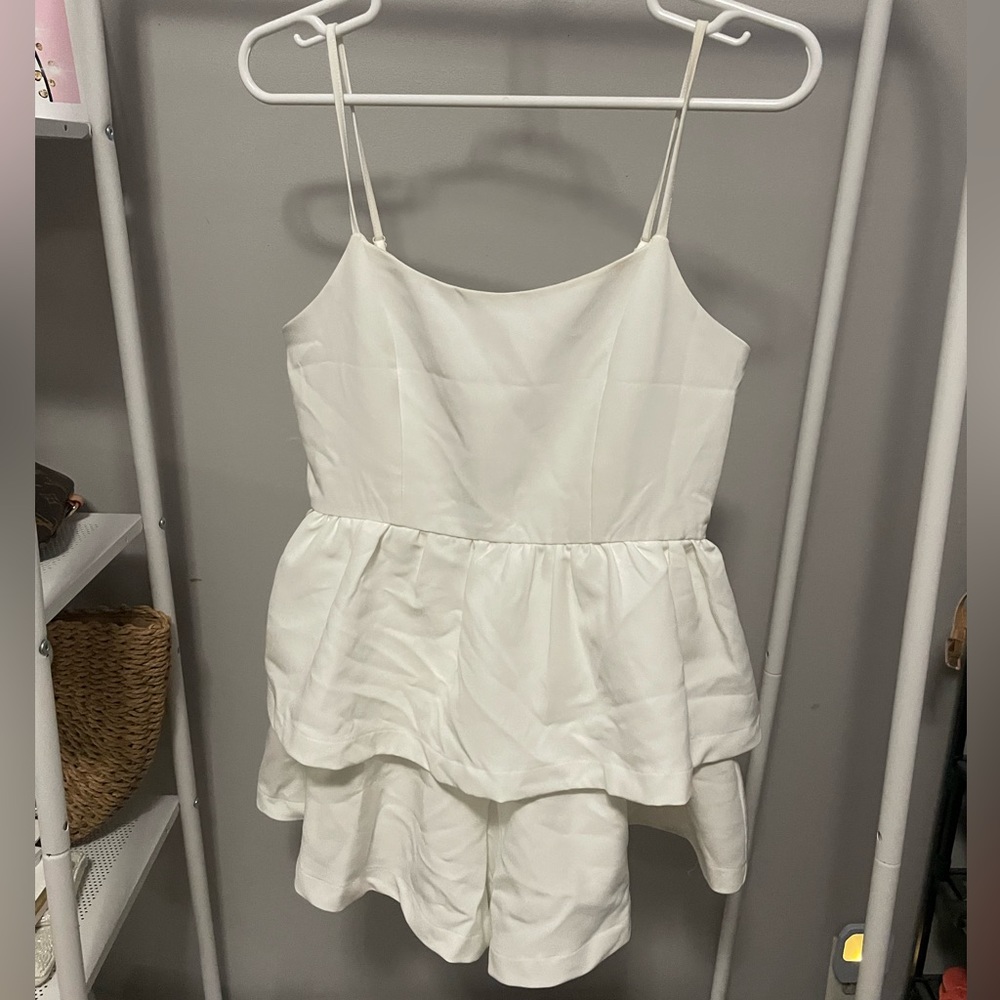 White Ruffle Romper - Picture 3 of 5